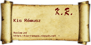 Kis Rémusz névjegykártya